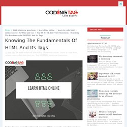 Knowing The Fundamentals Of HTML And Its Tags - .