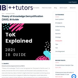 Theory of Knowledge Demystification (2021), IB Guide - IB