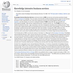 Knowledge intensive business services
