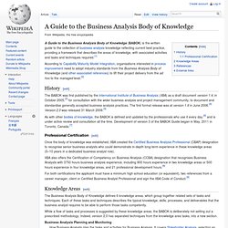 A Guide to the Business Analysis Body of Knowledge - Wikipedia,