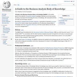 A Guide to the Business Analysis Body of Knowledge - Wikipedia,