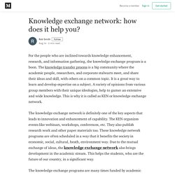 Knowledge exchange network: how does it help you? - Rob Smith - Medium