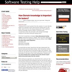How Domain knowledge is Important for testers?