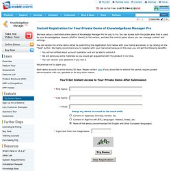 Online Demo of KnowledgeBase Manager Pro