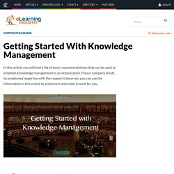 Getting Started With Knowledge Management - eLearning Industry