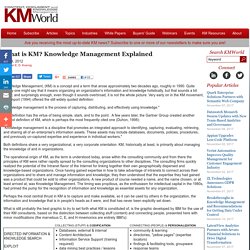 What is KM? Knowledge Management Explained