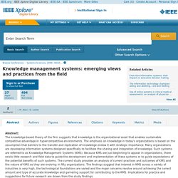 Knowledge management systems: emerging views and practices from the field - IEEE Xplore Document