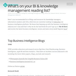 What's on your BI & knowledge management reading list?