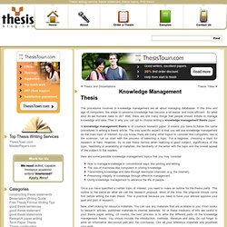 Thesis Writing Tips, Thesis Topics and Sample Theses.