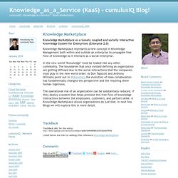 Knowledge_as_a_Service (KaaS) - cumulusIQ Blog!: Knowledge Marke