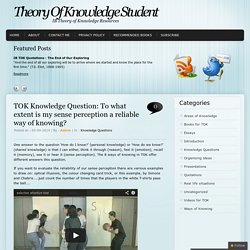 Knowledge Questions - Theory Of Knowledge Student