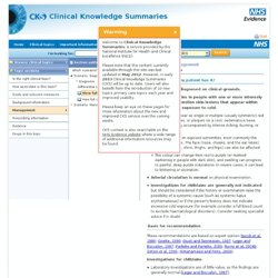 Résumés des connaissances cliniques du NHS - sujet clinique - Engelures ... Voir scénario complet