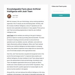 Knowledgeable Facts about Artificial Intelligence with Josh Team