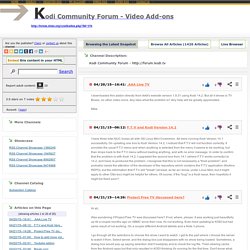 Kodi Community Forum - Video Add-ons