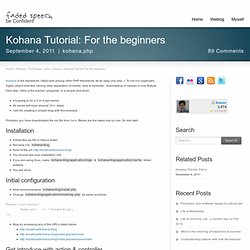 Kohana Tutorial: For the beginners