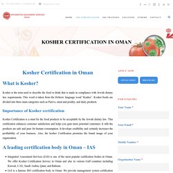 Kosher Certification Body in Oman - IAS