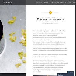 Koivunsilmugranuleet – villimies.fi