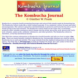 The Kombucha Journal in English by Günther W. Frank