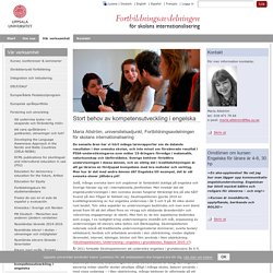 Stort behov av kompetensutveckling i engelska - Uppsala universitet