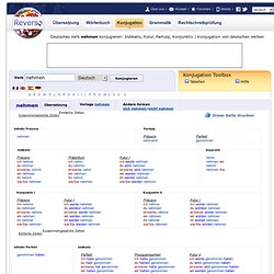 Deutsches Verb nehmen konjugieren, Konjugator für deutsche Verben