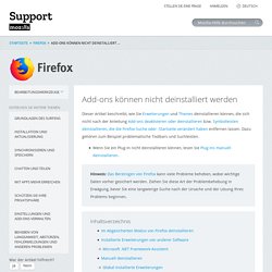 Add-ons können nicht deinstalliert werden