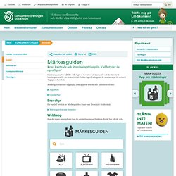 Konsumentföreningen Stockholm - Märkesguiden