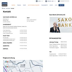 Kontakt - Saxo Bank (Schweiz) AG - ch.saxobank.com