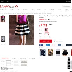 Korean Style Stripes Pattern High Waist Back Zipper Design Short Skirt For Women (WHITE AND BLACK,ONE SIZE)