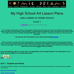 Kozmic Dreams High School Art Lesson Plans