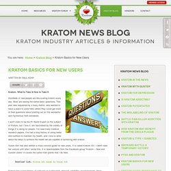 Kratom Basics for New Users - Kratom Forum
