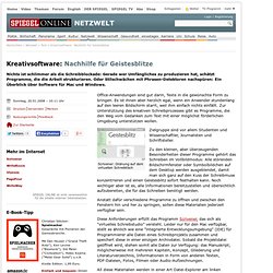 Kreativsoftware: Nachhilfe für Geistesblitze - Netzwelt - SPIEGEL ONLINE - Nachrichten
