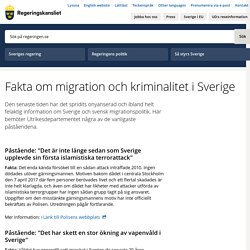 Fakta om migration och kriminalitet i Sverige - Regeringen.se