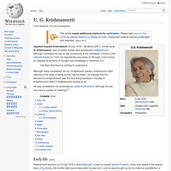U. G. Krishnamurti