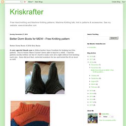 Kriskrafter: Better Dorm Boots for MEN! - Free Knitting pattern