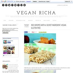 Rice Krispies with a secret ingredient. vegan. gluten free
