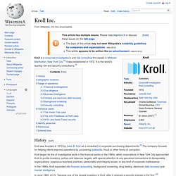 Kroll Inc. - Wikipedia, the free encyclopedia - Nightly