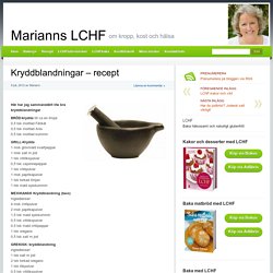 Kryddblandningar - recept - Marianns LCHF mat & bak Marianns LCHF