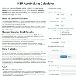 KSP Aerobraking Calculator