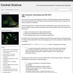 Kucinich, Chemtrails and HR 2977 - Contrail Science