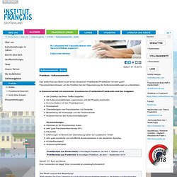 Praktika - Kulturassistent/in - Berlin - Institut français Deutschland