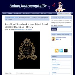 Kuroshitsuji Soundtrack – Kuroshitsuji Sound Complete Black Box – Review