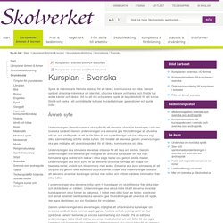 Kursplan - Svenska (Grundskolan)