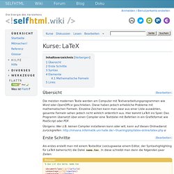 Kurse:LaTeX – SELFHTML-Wiki