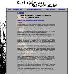 Kurt Cobain's suicide note