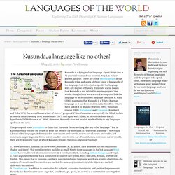 Kusunda, a language like no other?