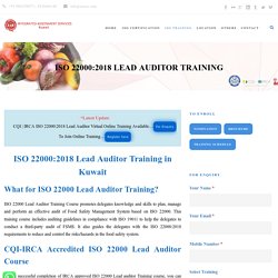 ISO 22000:2018 Lead Auditor Training in Kuwait
