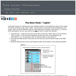 Tony Kuyper Photography—The Basic Mask—"Lights"