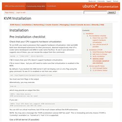 KVM/Installation
