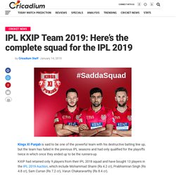 IPL KXIP Team 2019: IPL 2019 KXIP Player List complete Squad