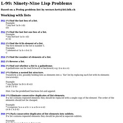 L-99: Ninety-Nine Lisp Problems